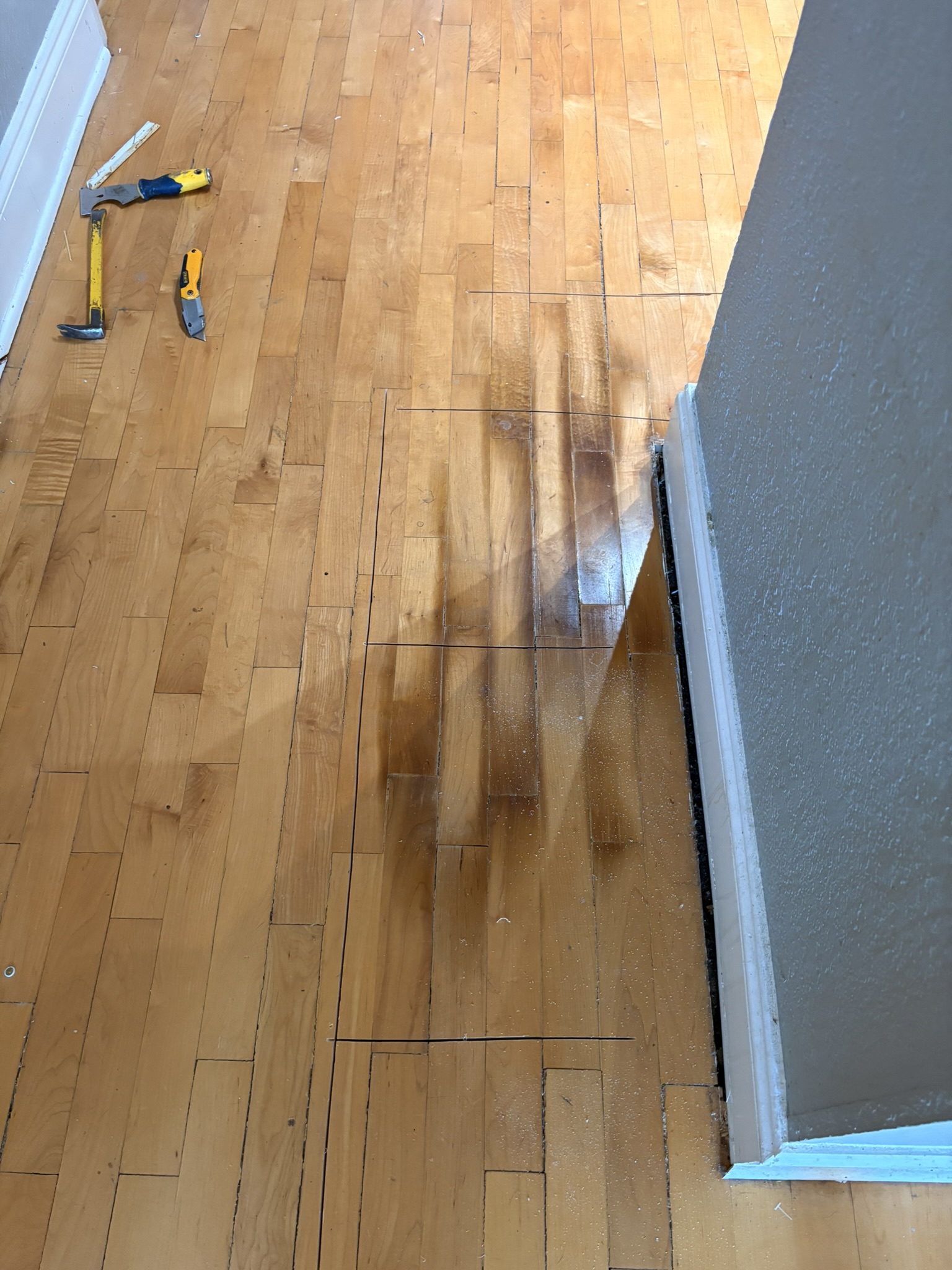 Cutting out damaged floors