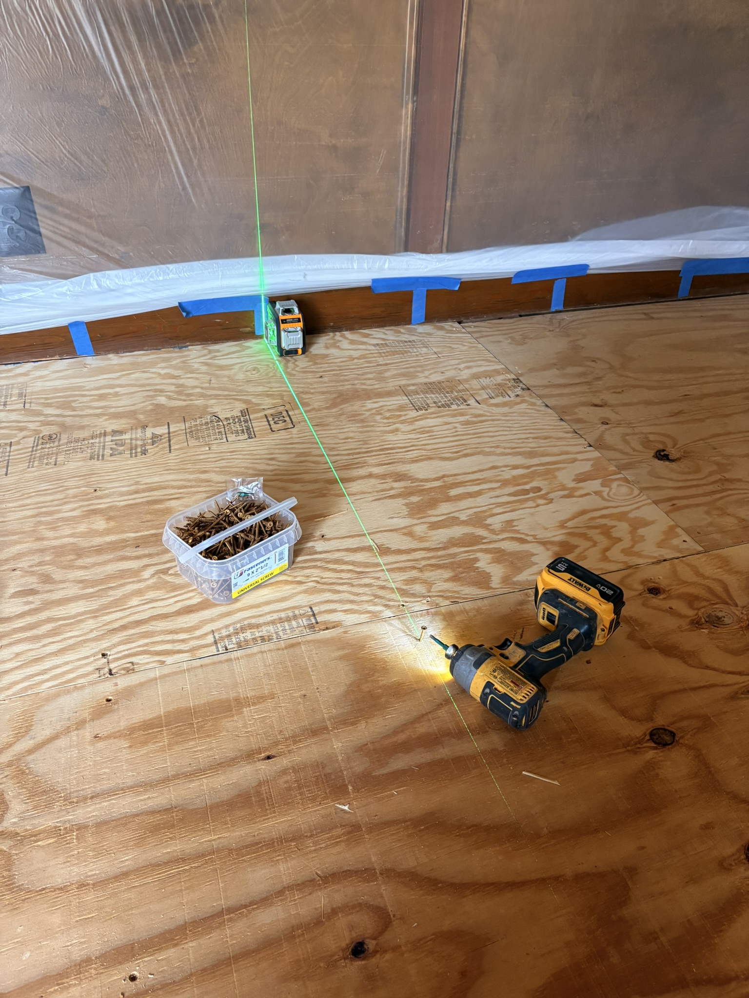 screwing in plywood subfloor