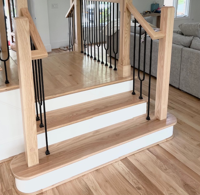 Red oak stair and handrails