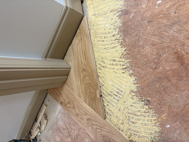 glueing oak floors