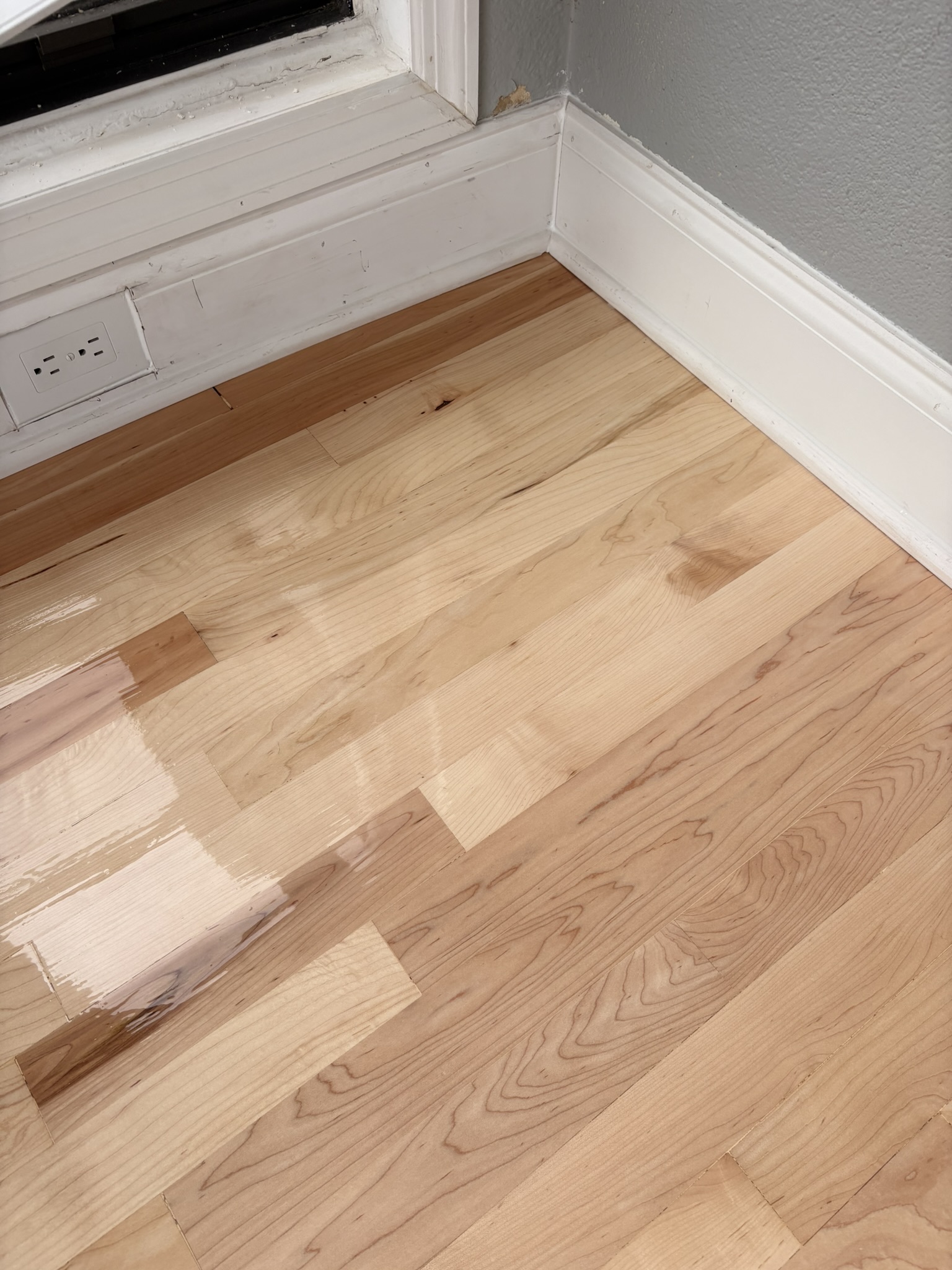 repaired maple floor