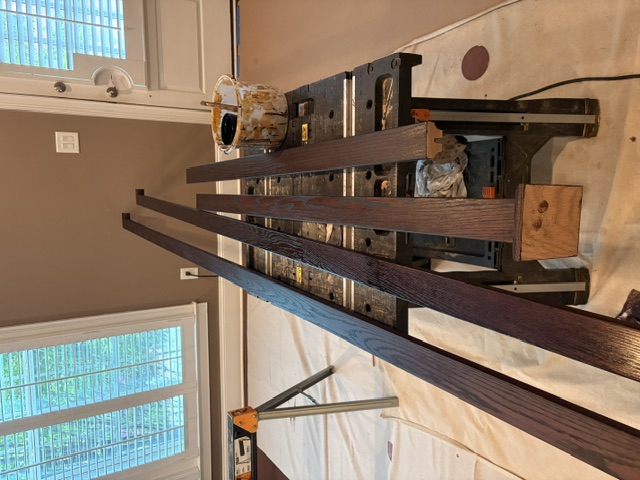 staining handrails