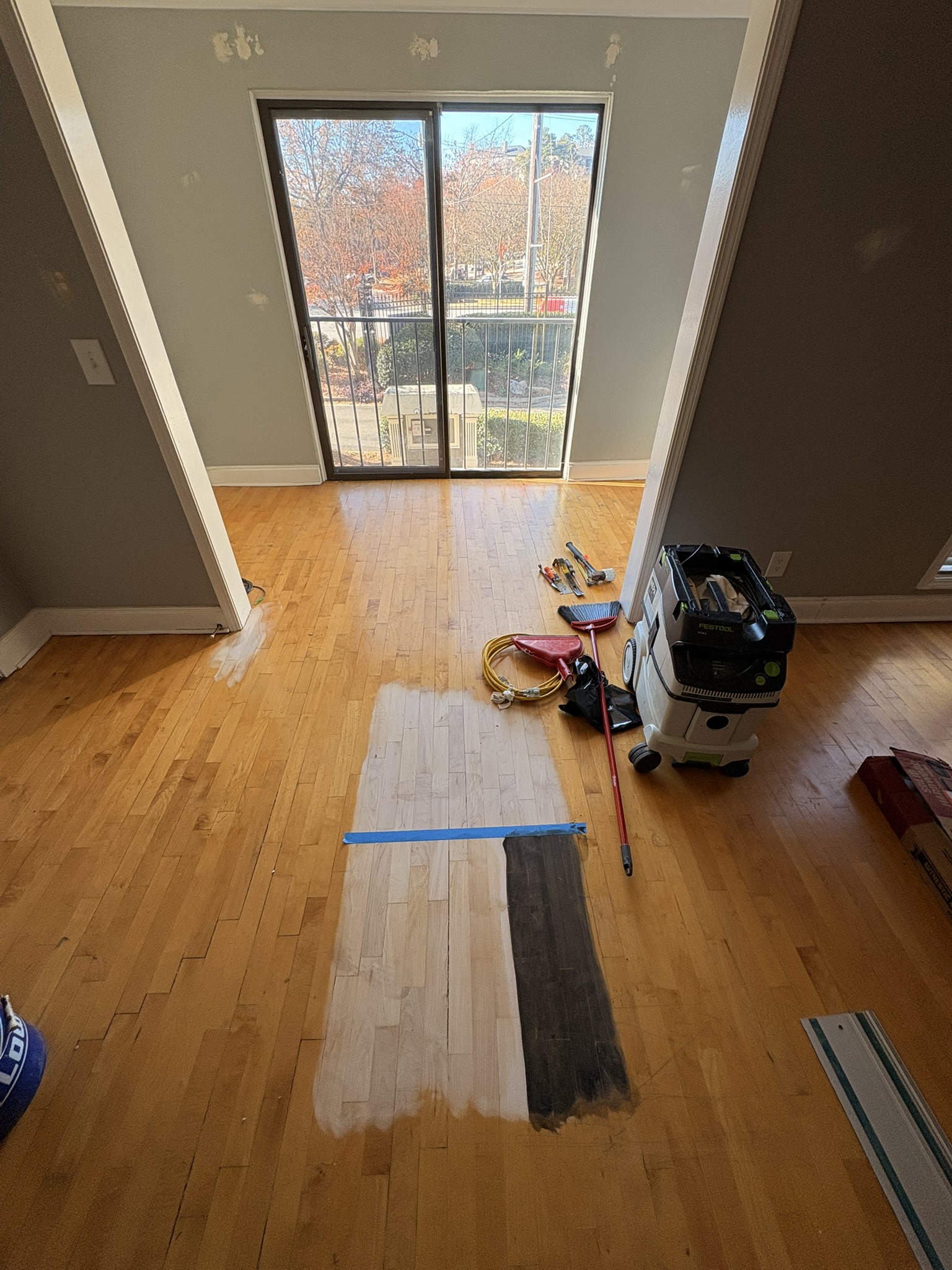 Ebony stain sample on maple 