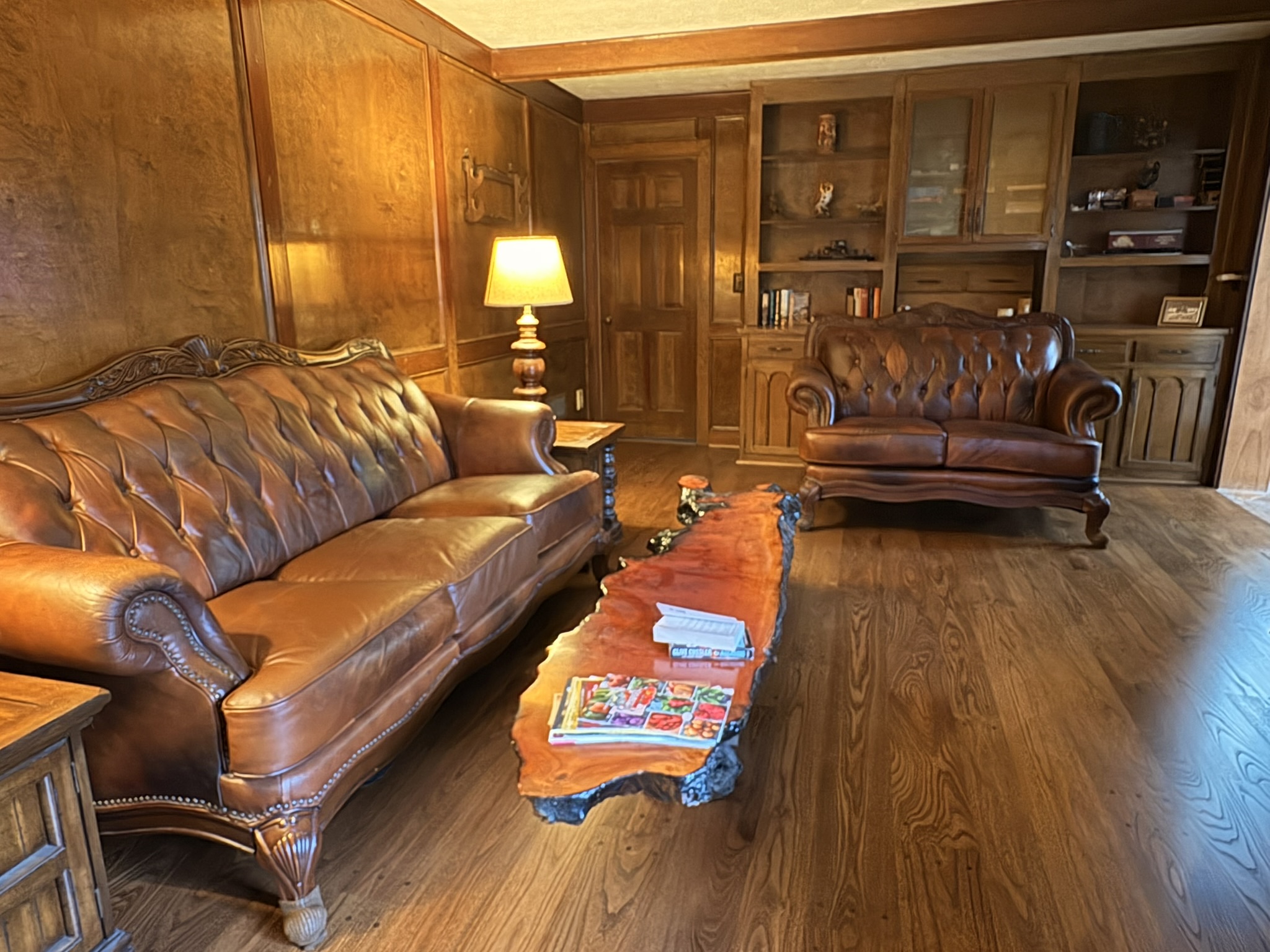 Site finished Elm hardwood floors